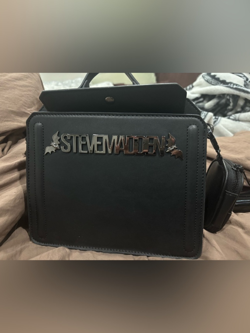 Steve Madden Matte Black Bat Purse